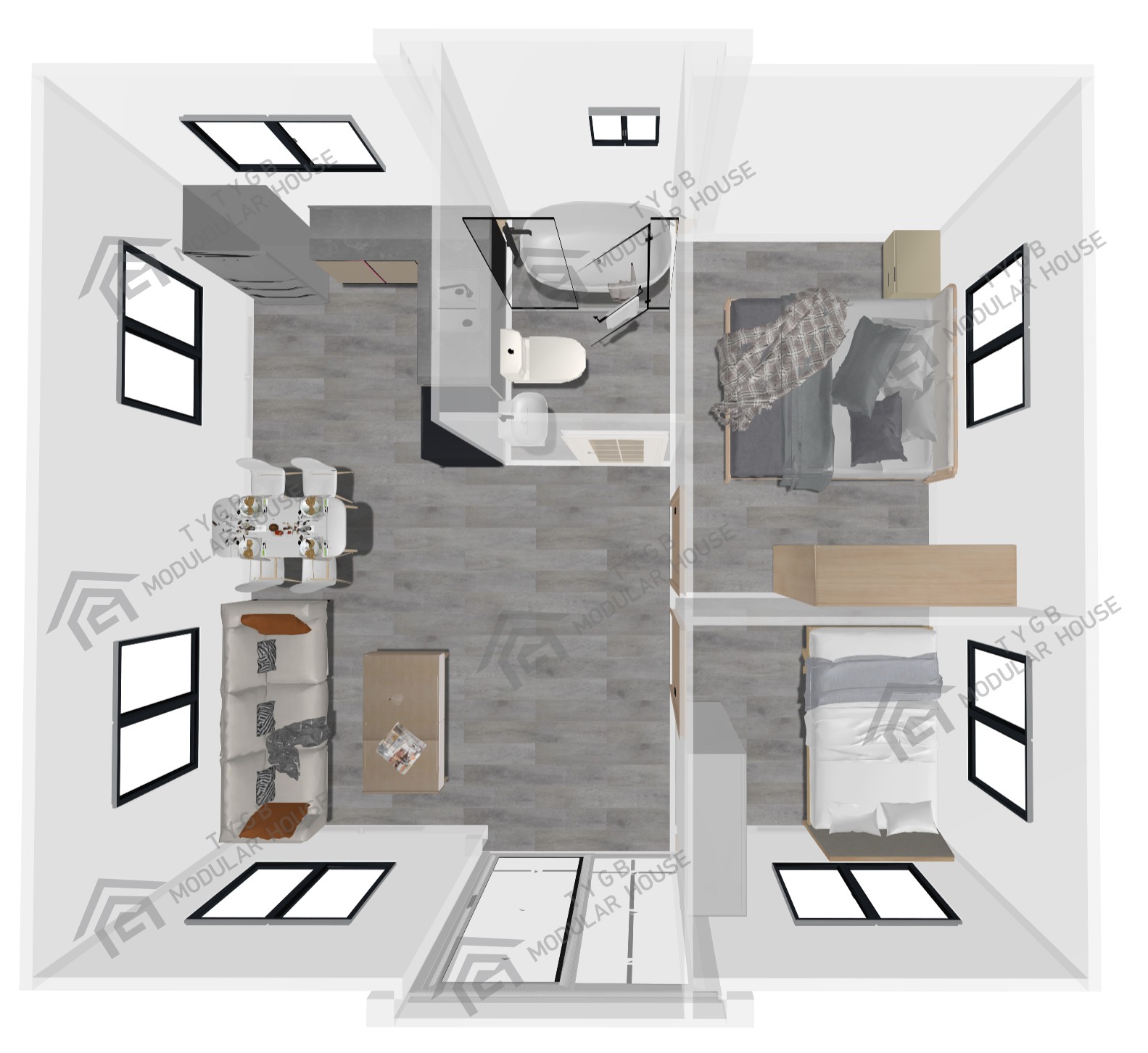20ft 1 small bedroom and 1 restroom 20ft 1 small bedroom and 1 restroom